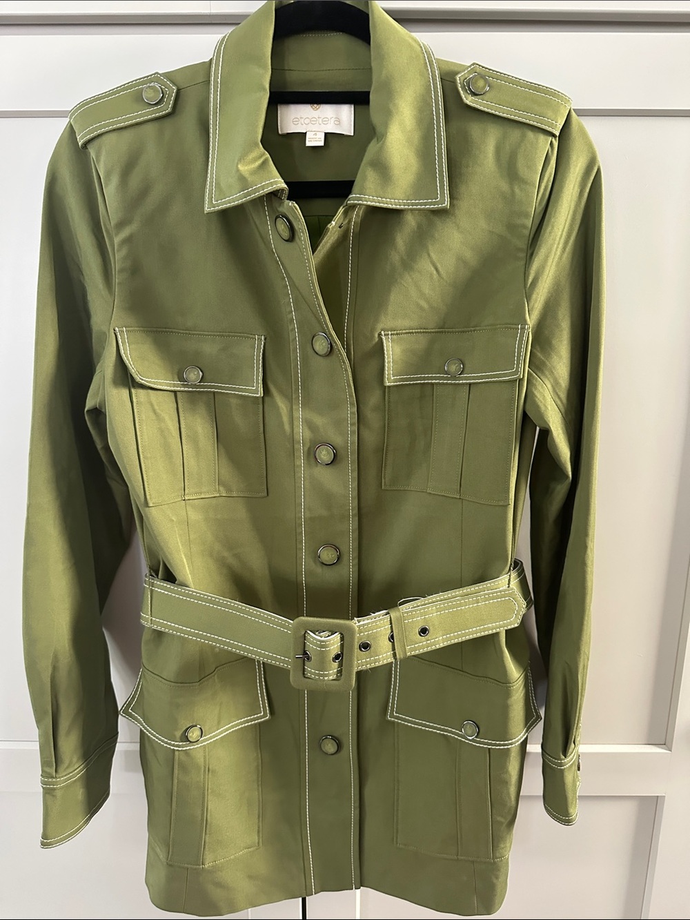 Etcetera Olive Utility Belted Field Jacket
